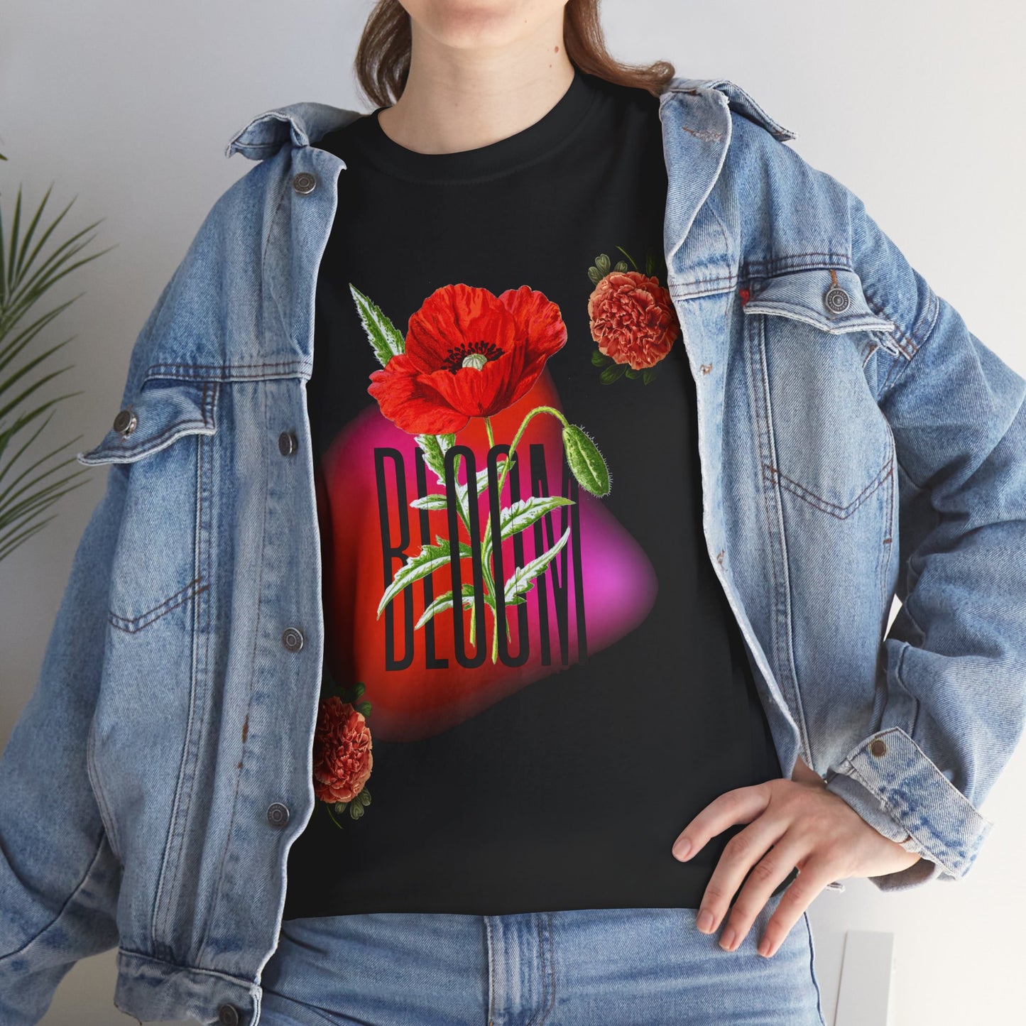 Floral Bloom Graphic Tee: Vibrant Botanical Rose Shirt