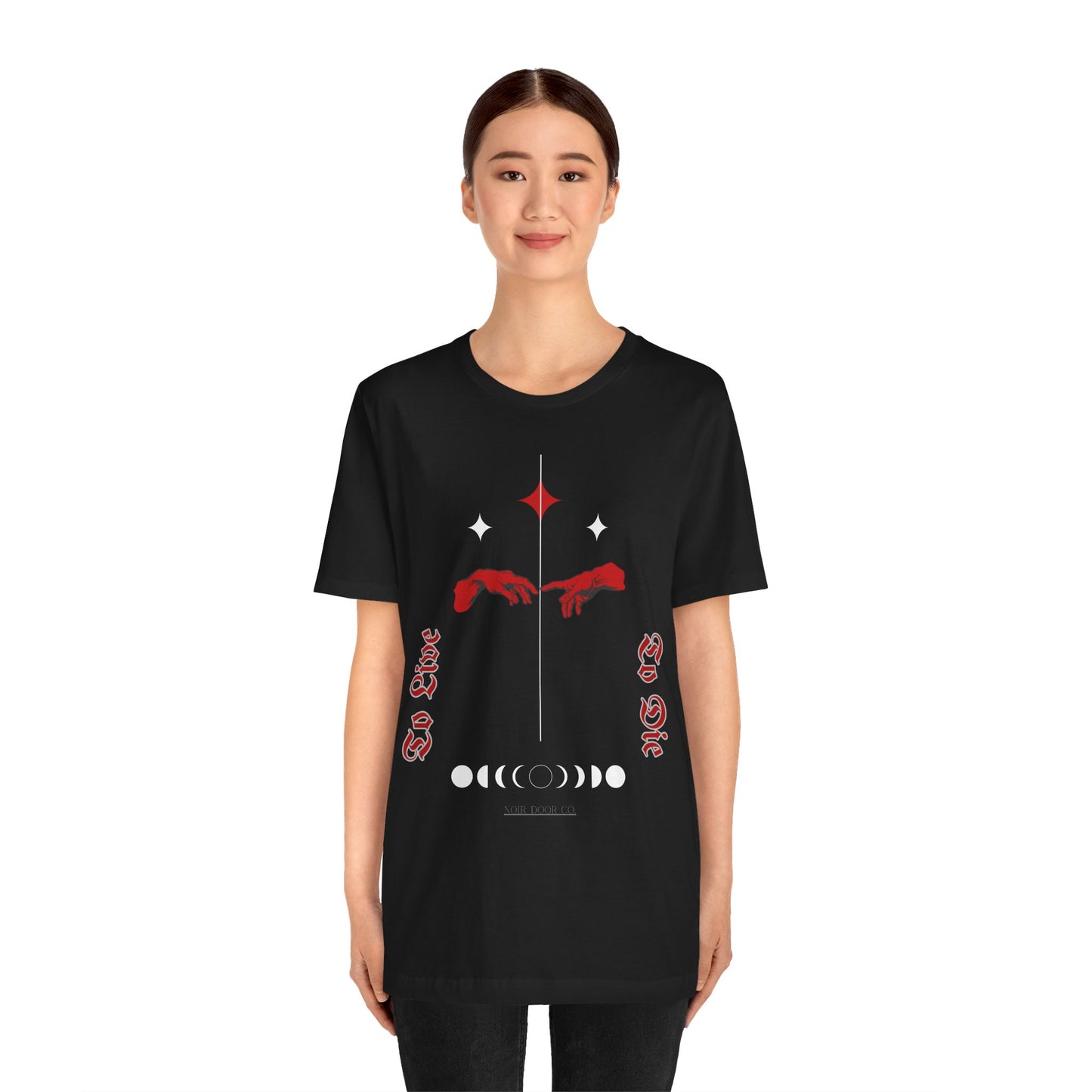 Gothic Moon Phases T-Shirt: Celestial Hands Graphic, USA Made