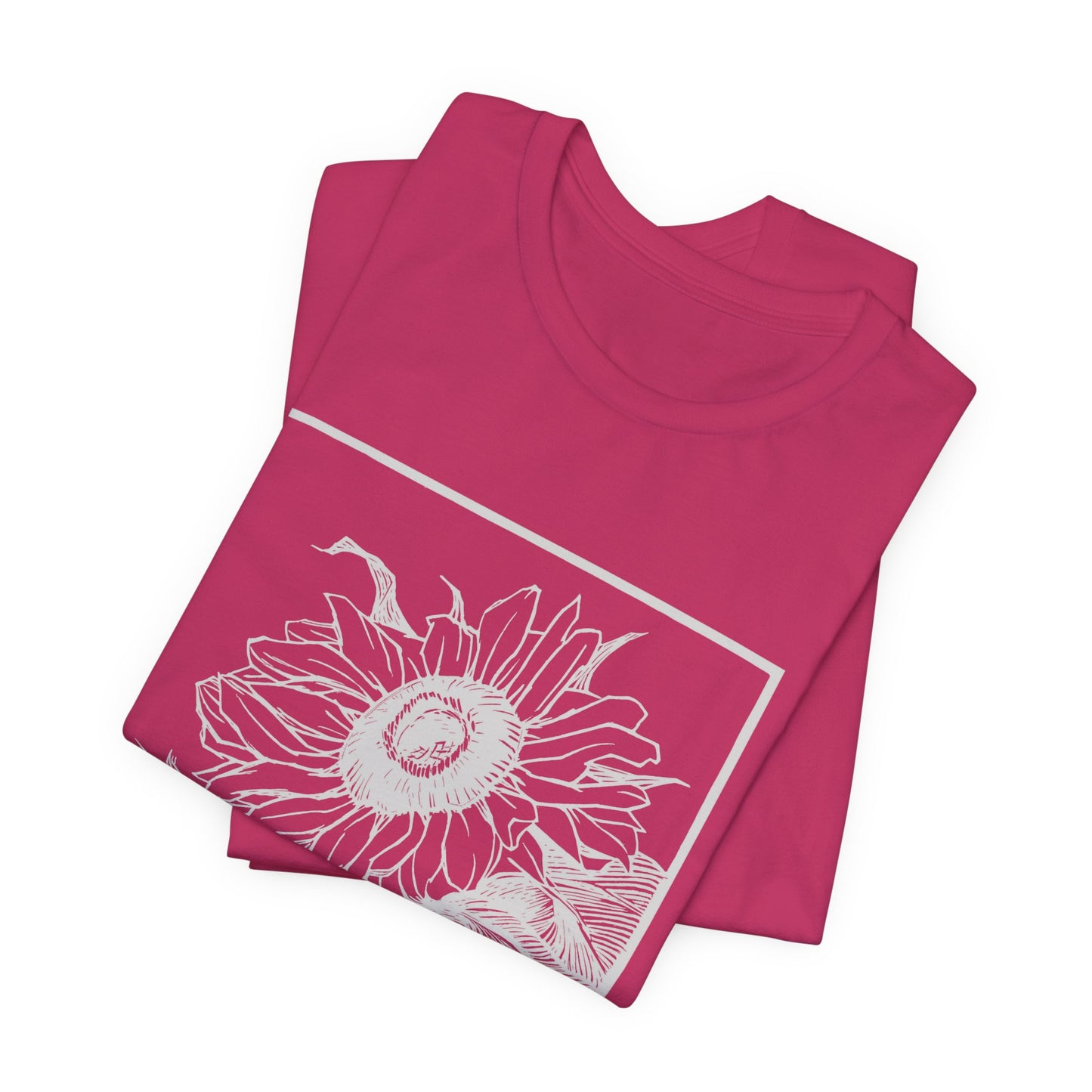 Sunflower Graphic Tee: 'I Am Here' Stencil Portrait, USA Made