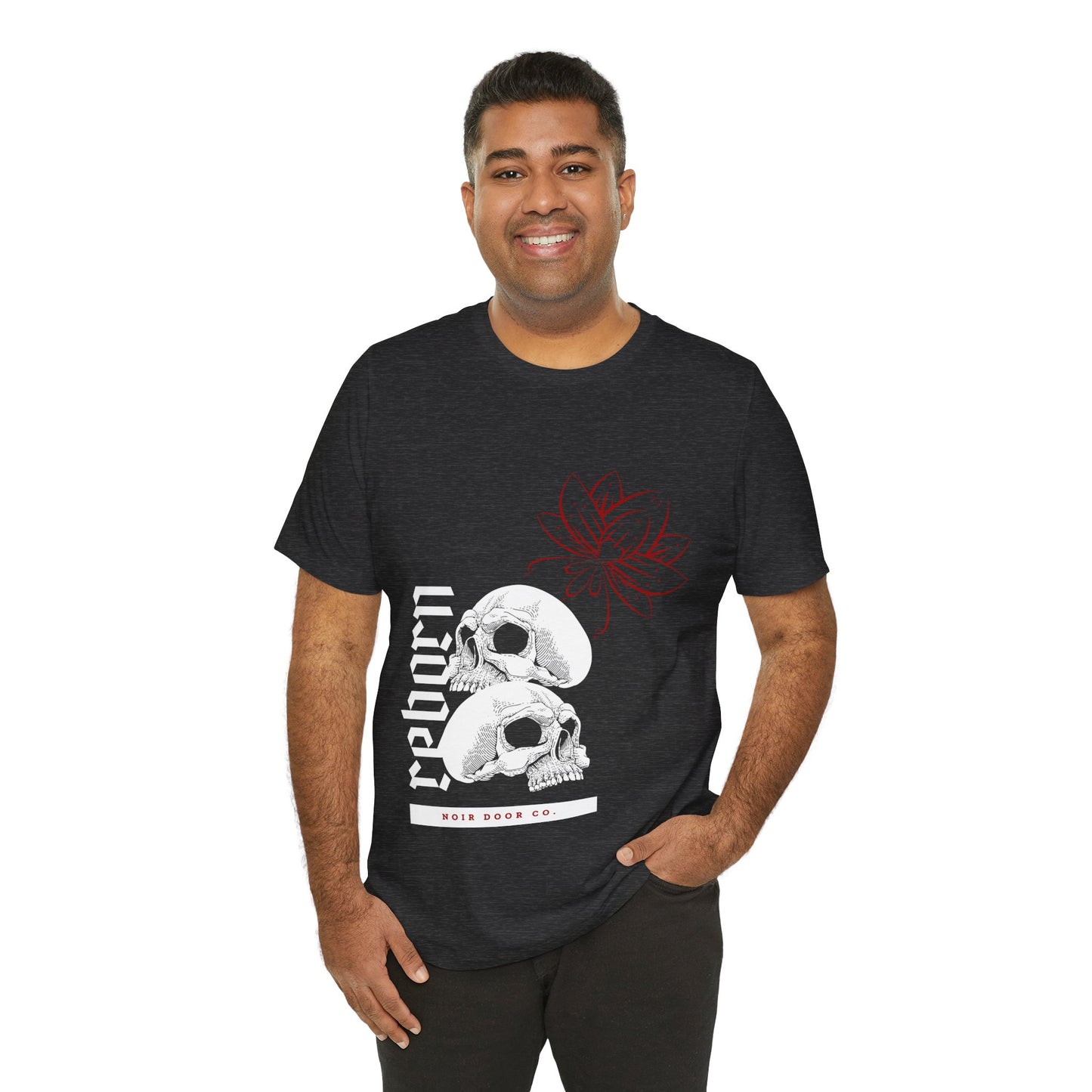 Reborn Skull Graphic Tee: Gothic Crown Design
