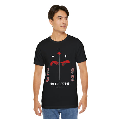 Gothic Moon Phases T-Shirt: Celestial Hands Graphic, USA Made