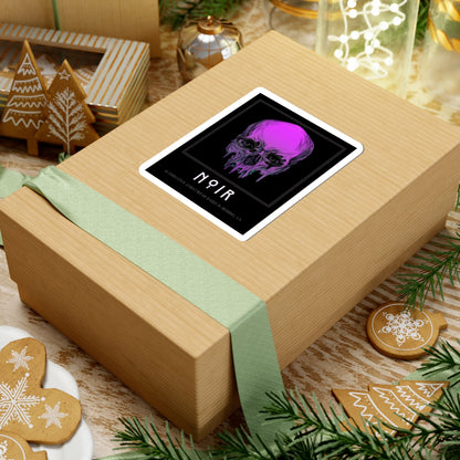 Delve Deeper Sticker, Purple Skull, Introspection Stickers for Notebooks, Aesthetic Apparel, Dripping Skull Print, Alternative Streetwear