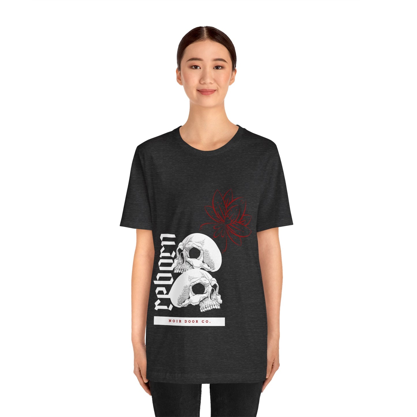 Reborn Skull Graphic Tee: Gothic Crown Design