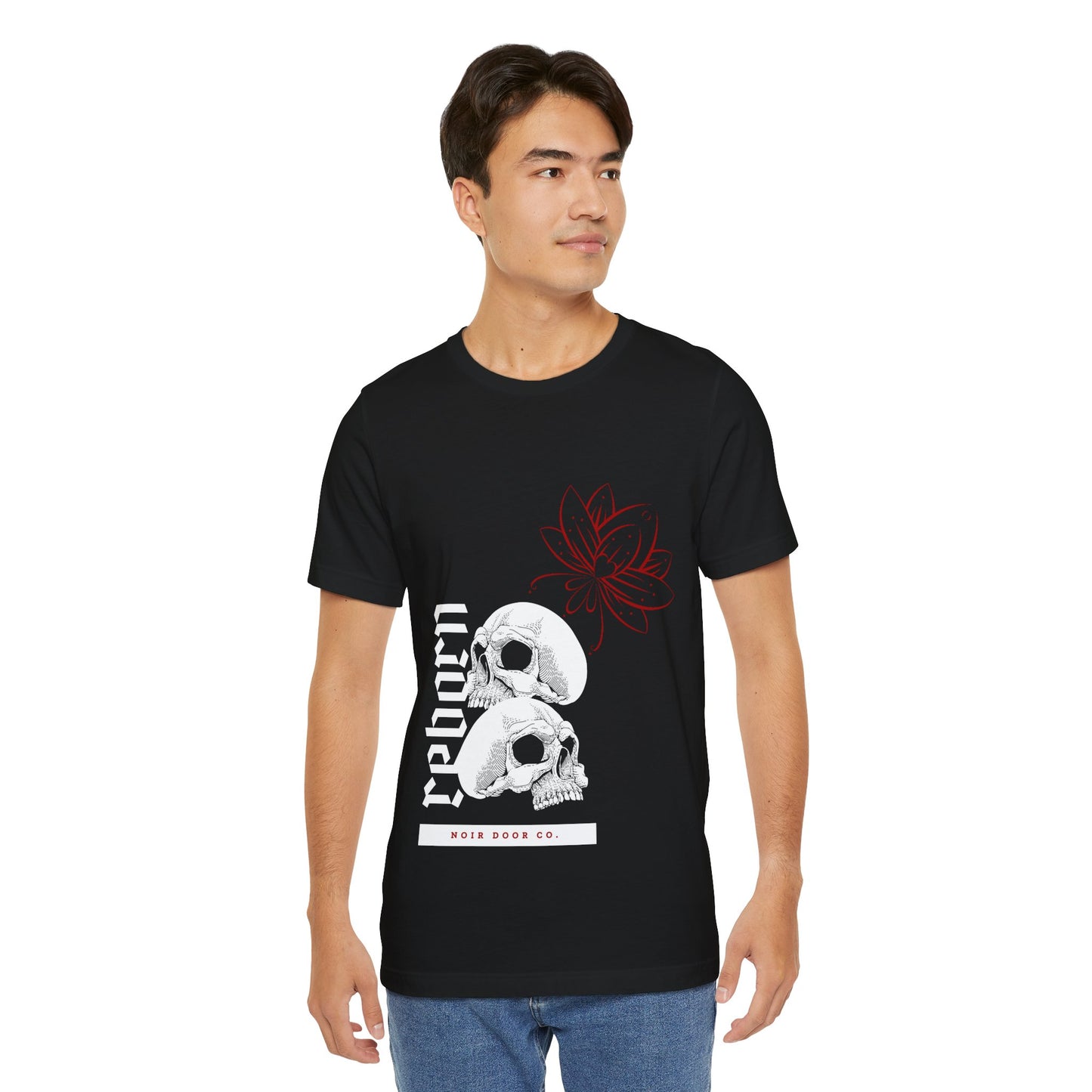 Reborn Skull Graphic Tee: Gothic Crown Design