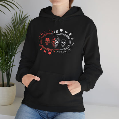 Celestial Oversized Hoodie for Her, Gothic Skull and Moon Pullover, Unique Alternative Apparel, Dark Aesthetic Top, Moody Fashion for Fall