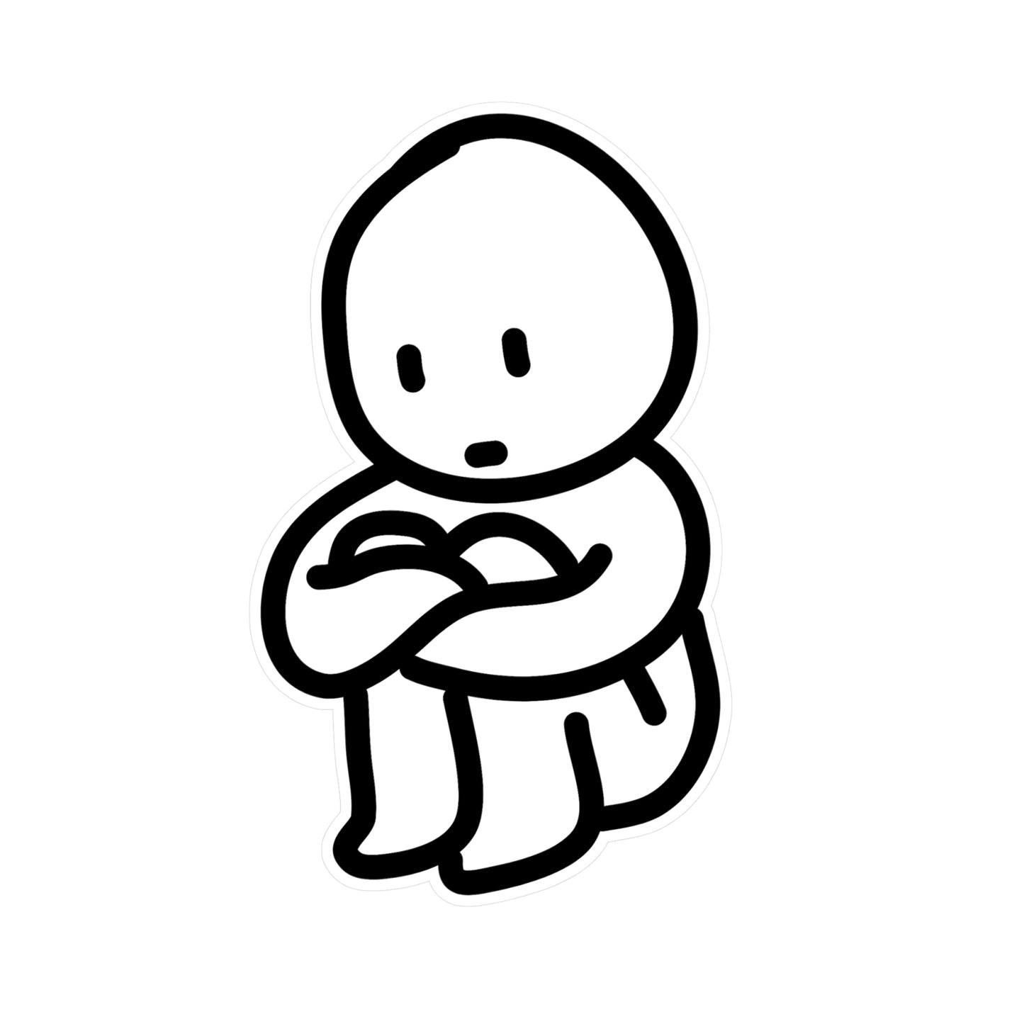 Cute Sad Vinyl Decals for Windows and Laptops, Motivational Sticker for Home Decor, Kid-Friendly Wall Art, Gift for Friends