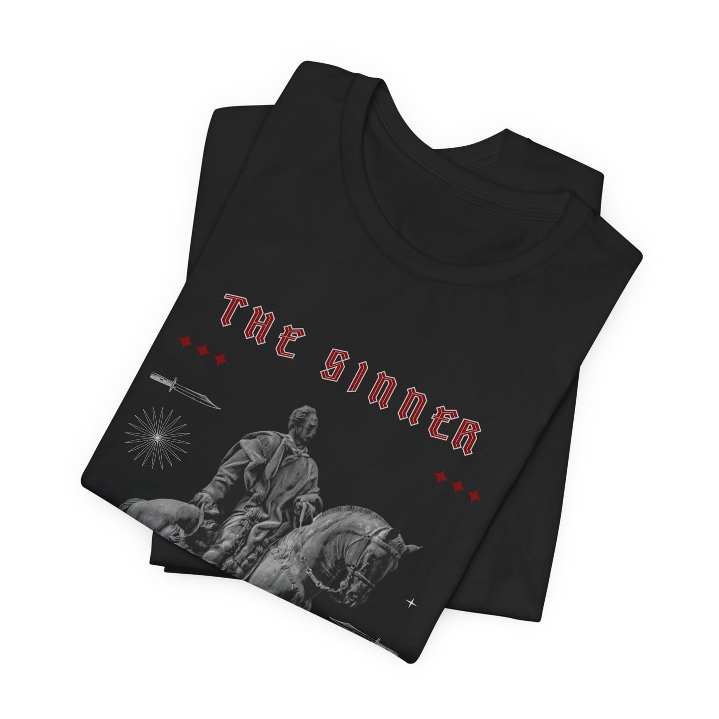 Sinner Tarot T-Shirt: Rebellious Knight, Dark Art Tee
