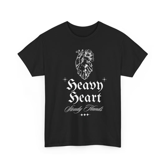 Heavy Heart Steady Hands Shirt — Dark Art Streetwear with Anatomical Heart Design
