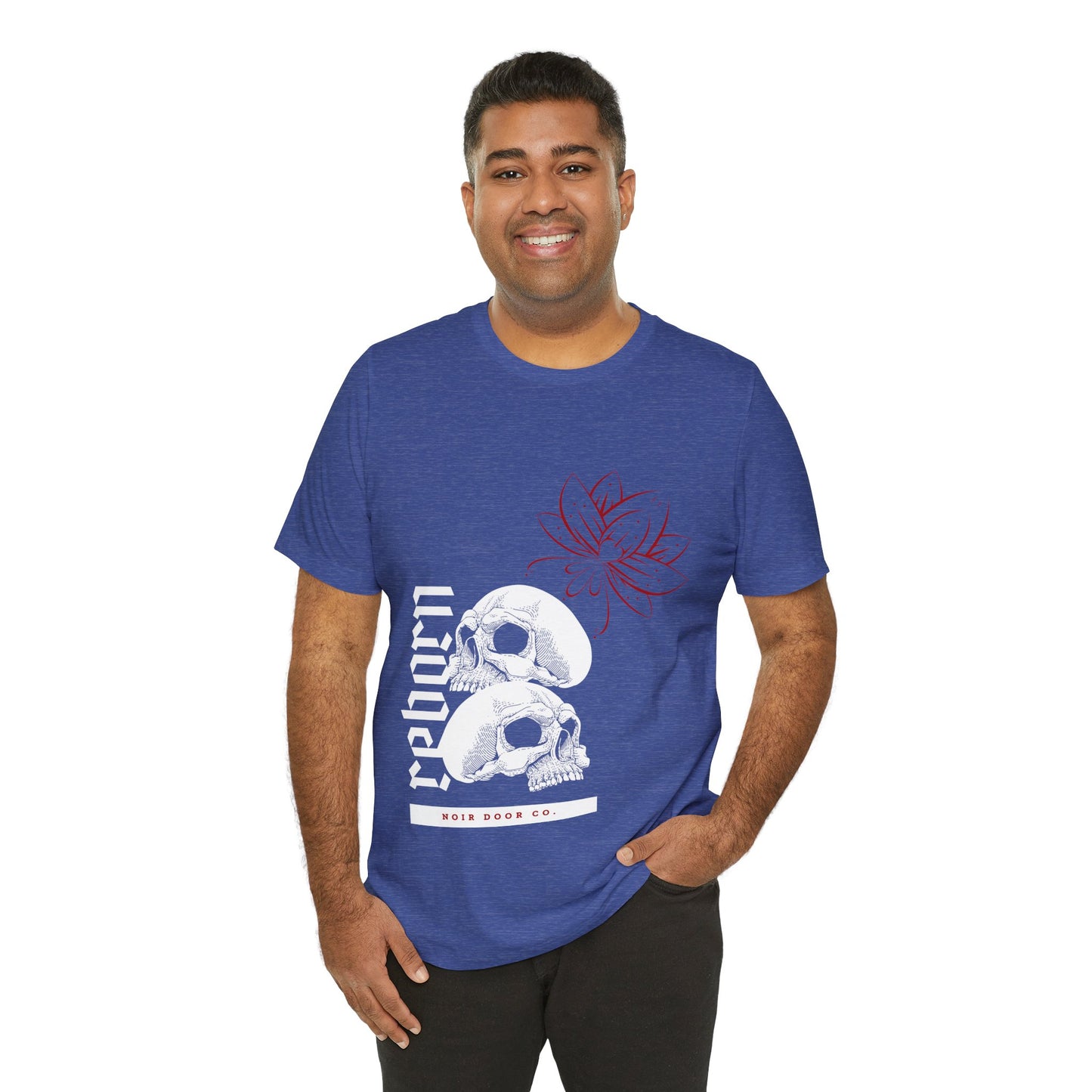 Reborn Skull Graphic Tee: Gothic Crown Design
