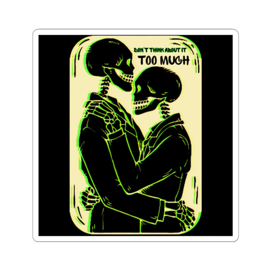 Spooky Sweet Skeletons, Hauntingly Romantic Vinyl Sticker, Gothic Decor, Witchy Tarot Art, Skeleton Art