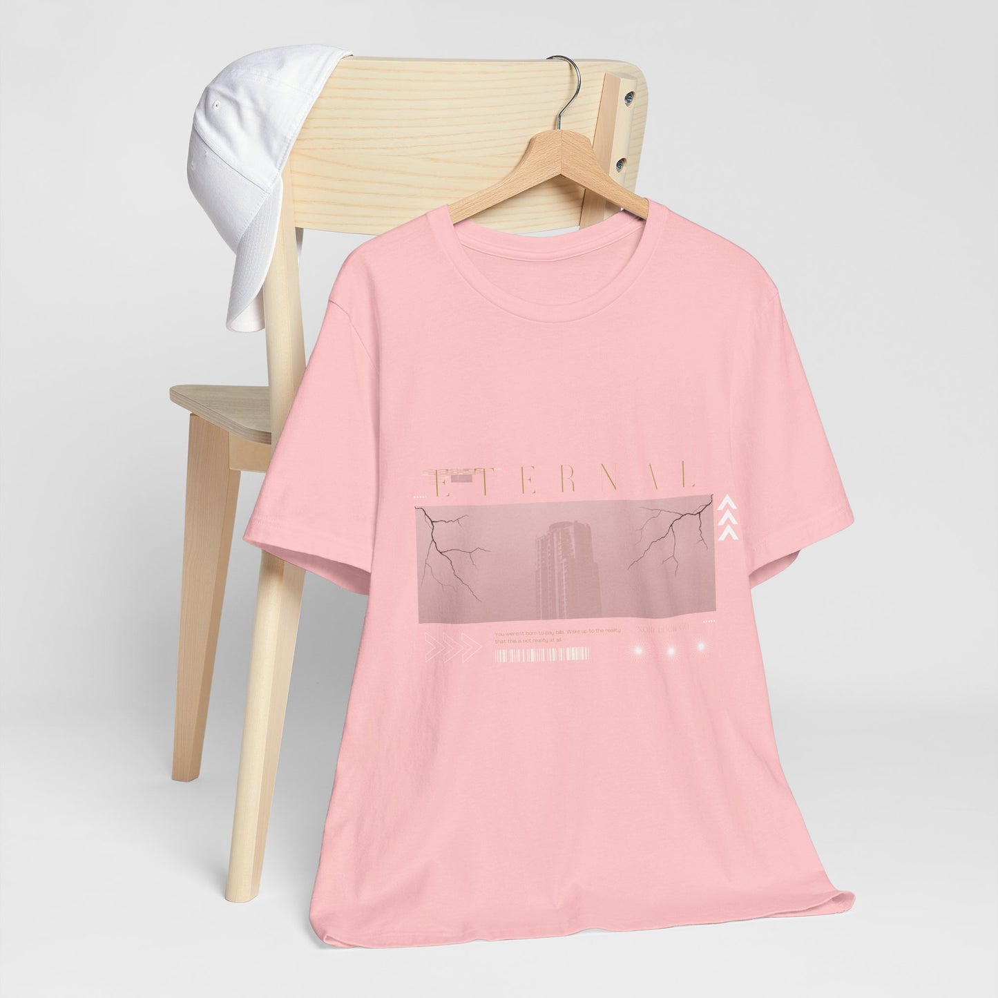 Eternal Skyscraper T-Shirt: Gothic Cityscape, Lightning Bolt Apparel
