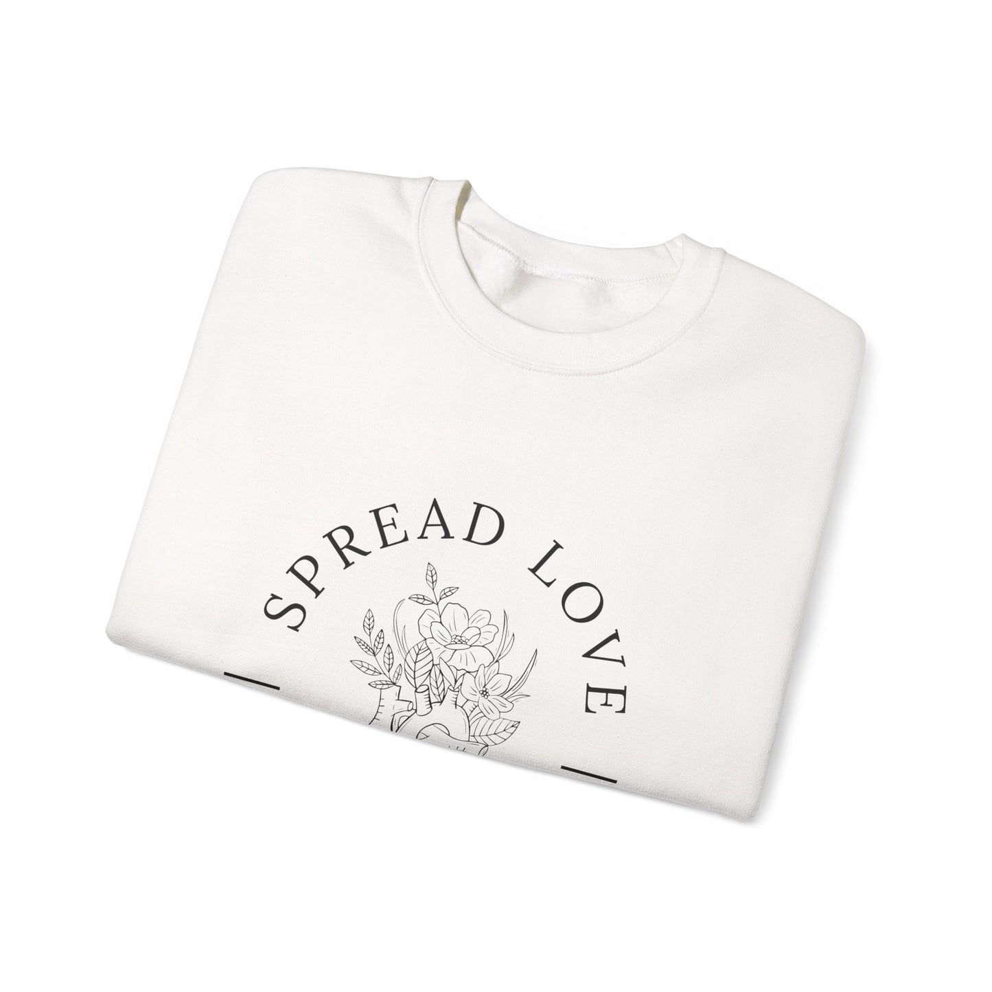 Floral Heart 'Spread Love' Pullover - Mental Health Awareness