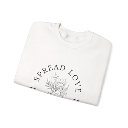 Floral Heart 'Spread Love' Pullover - Mental Health Awareness