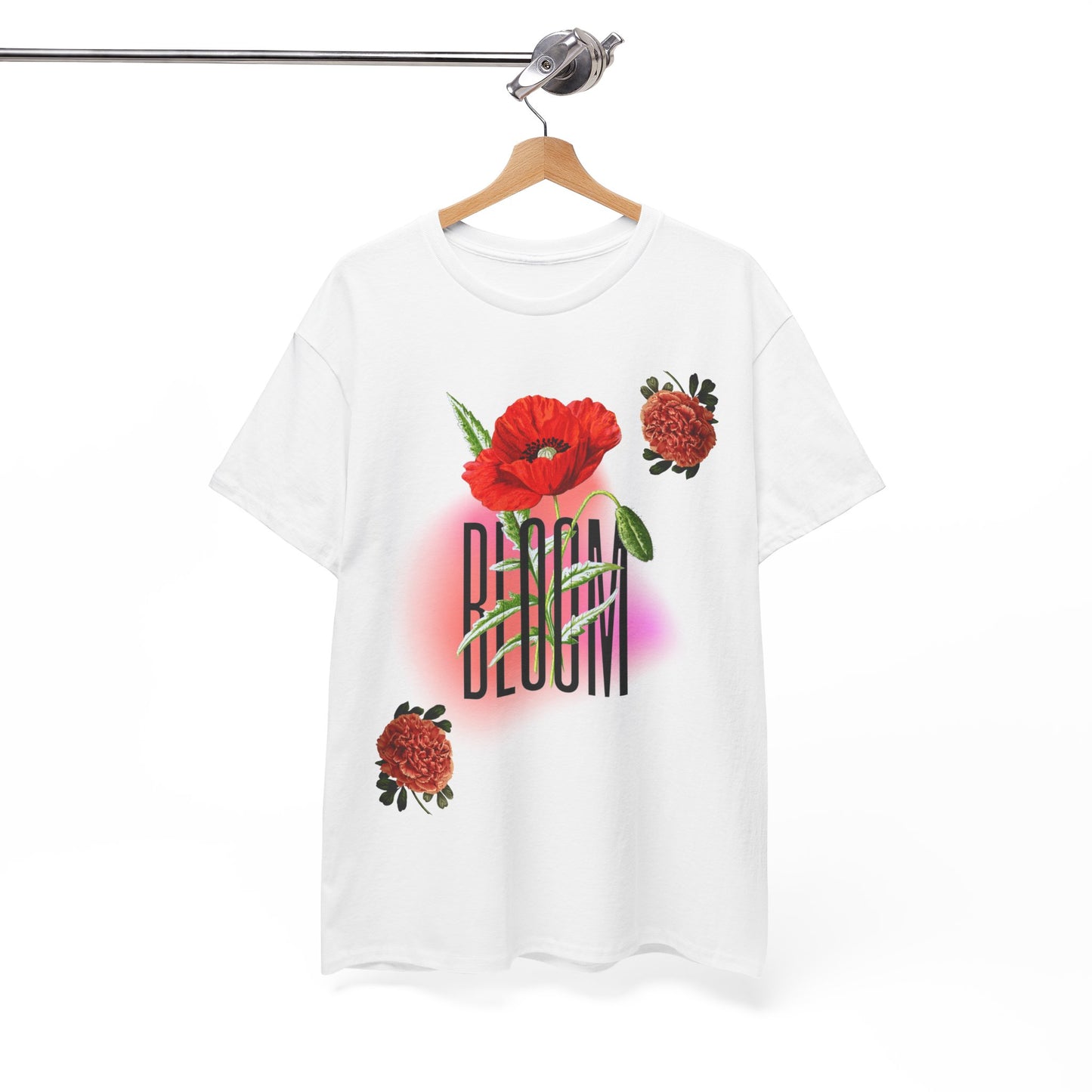 Floral Bloom Graphic Tee: Vibrant Botanical Rose Shirt