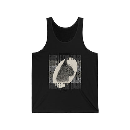 Occult Cat Graphic Tank Top: Goth Streetwear, Mental Health Attire
