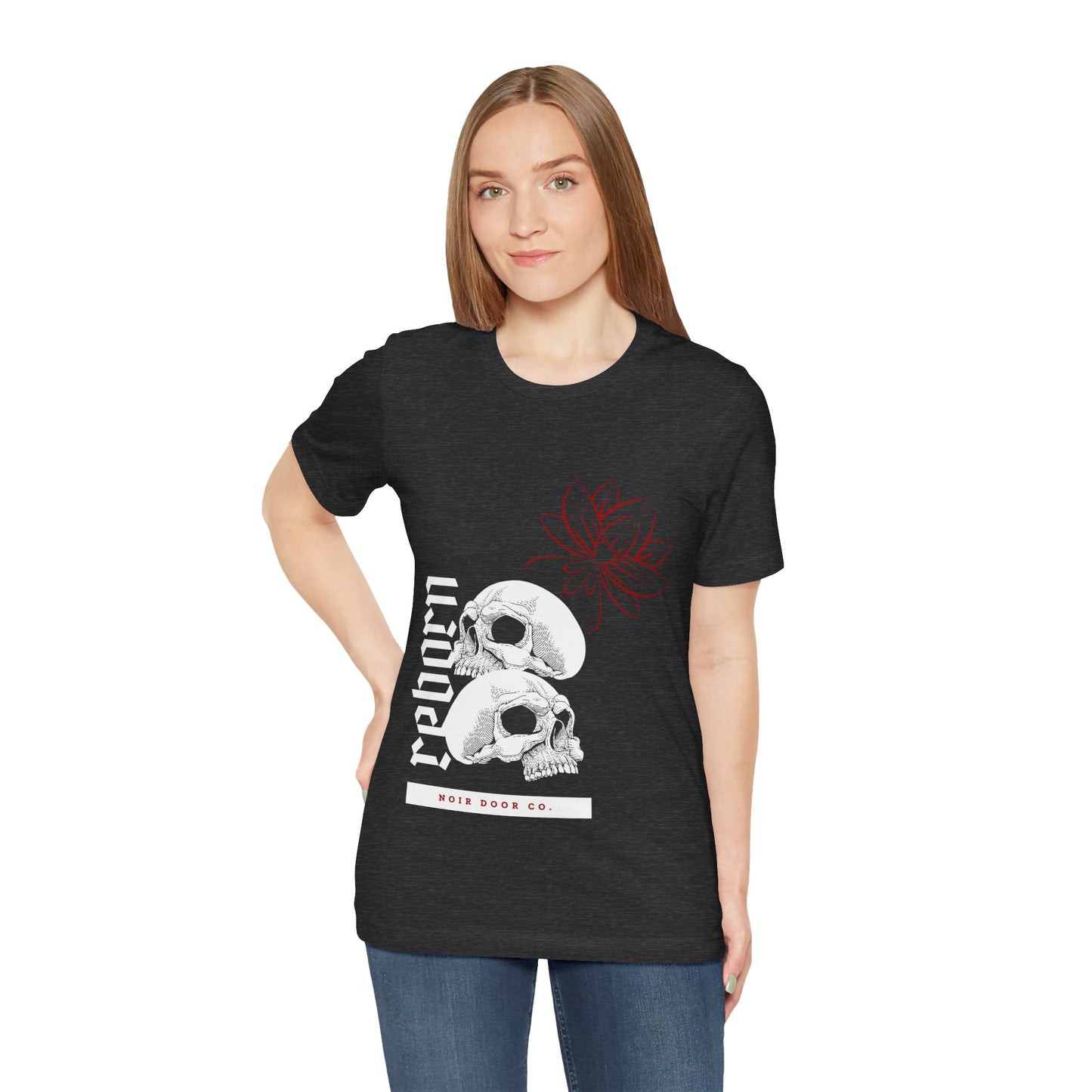 Reborn Skull Graphic Tee: Gothic Crown Design