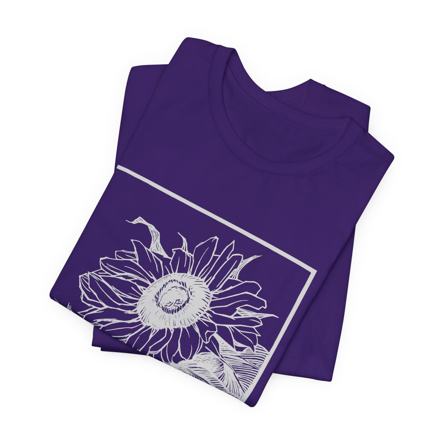 Sunflower Graphic Tee: 'I Am Here' Stencil Portrait, USA Made
