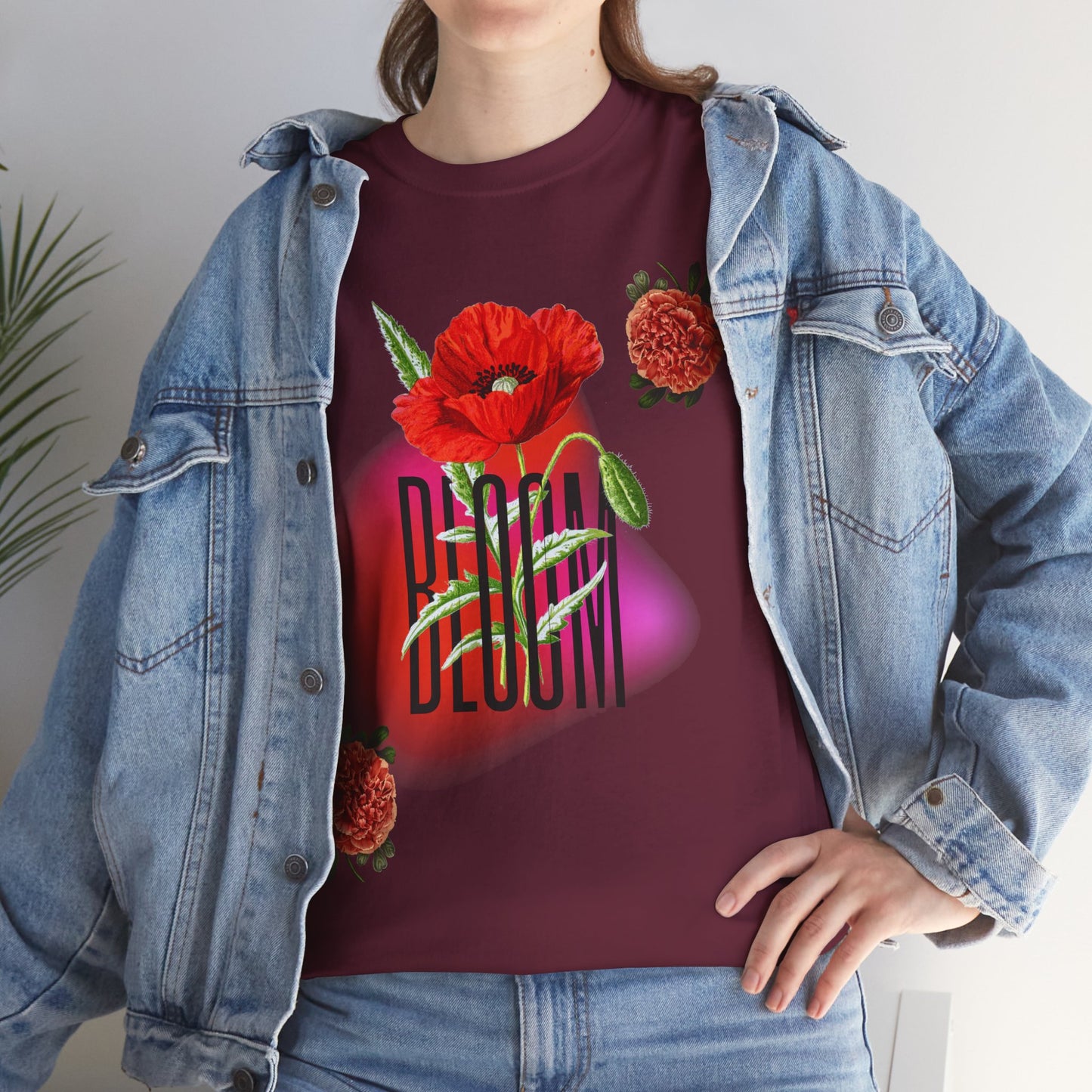 Floral Bloom Graphic Tee: Vibrant Botanical Rose Shirt