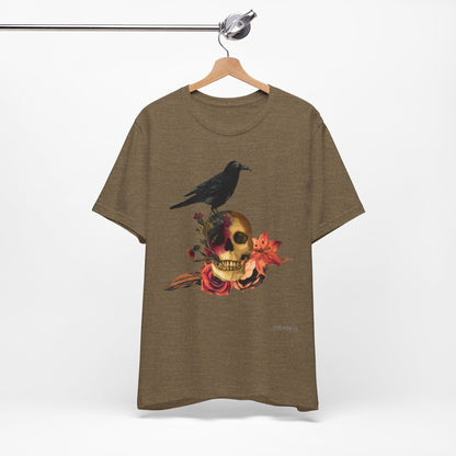Raven Skull T-Shirt: Gothic Poem Apparel, Dark Illustration
