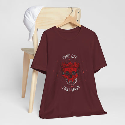 Gothic Red Skull Graphic Tee - Noir Door Dark Art Top