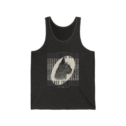 Occult Cat Graphic Tank Top: Goth Streetwear, Mental Health Attire