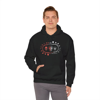 Celestial Oversized Hoodie for Her, Gothic Skull and Moon Pullover, Unique Alternative Apparel, Dark Aesthetic Top, Moody Fashion for Fall