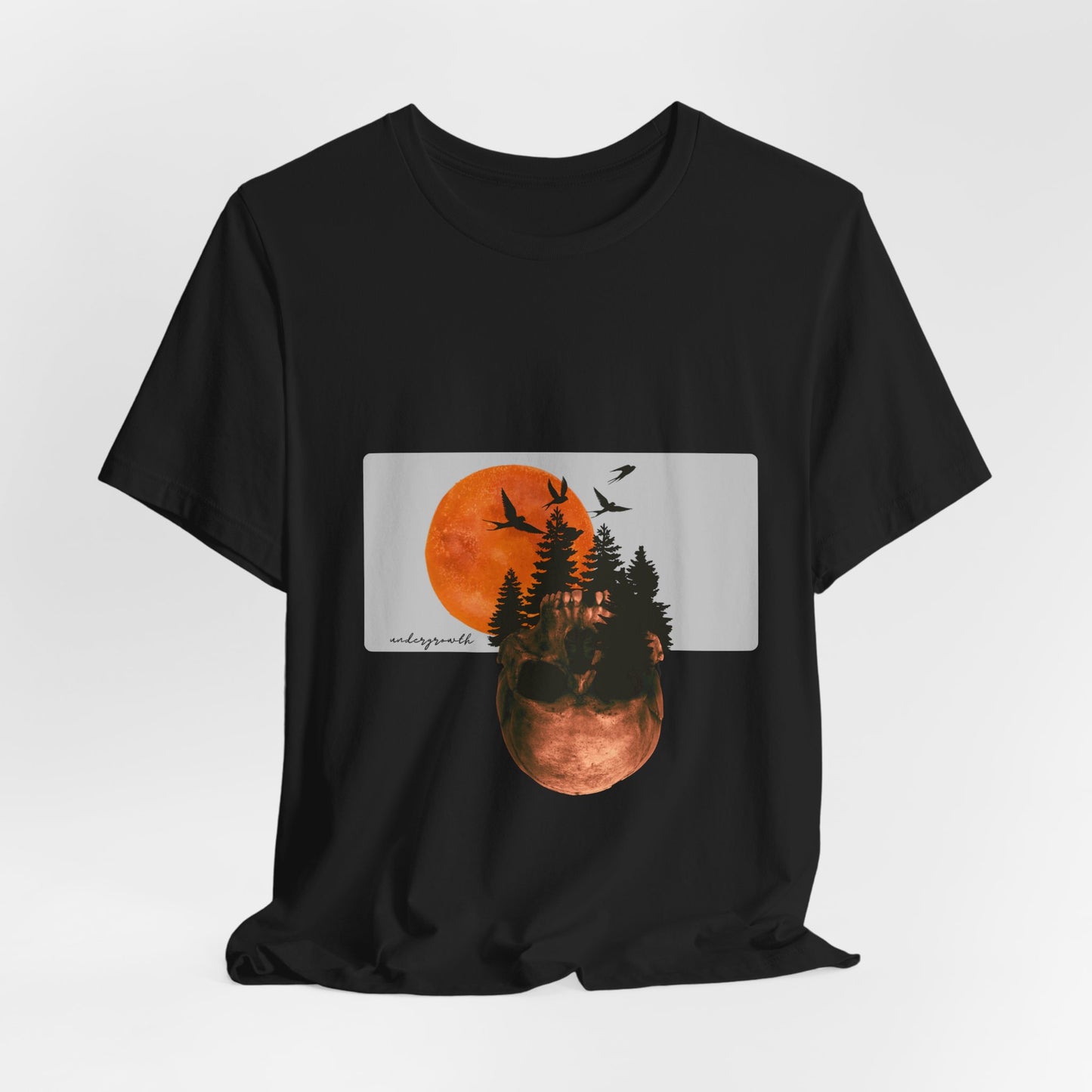 Mystical Skull Graphic Tee: Lunar Undergrowth Design