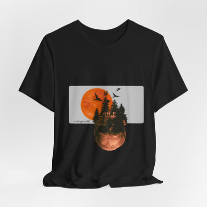 Mystical Skull Graphic Tee: Lunar Undergrowth Design