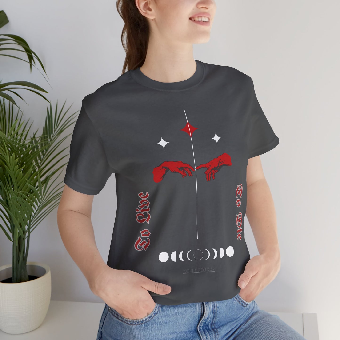 Gothic Moon Phases T-Shirt: Celestial Hands Graphic, USA Made
