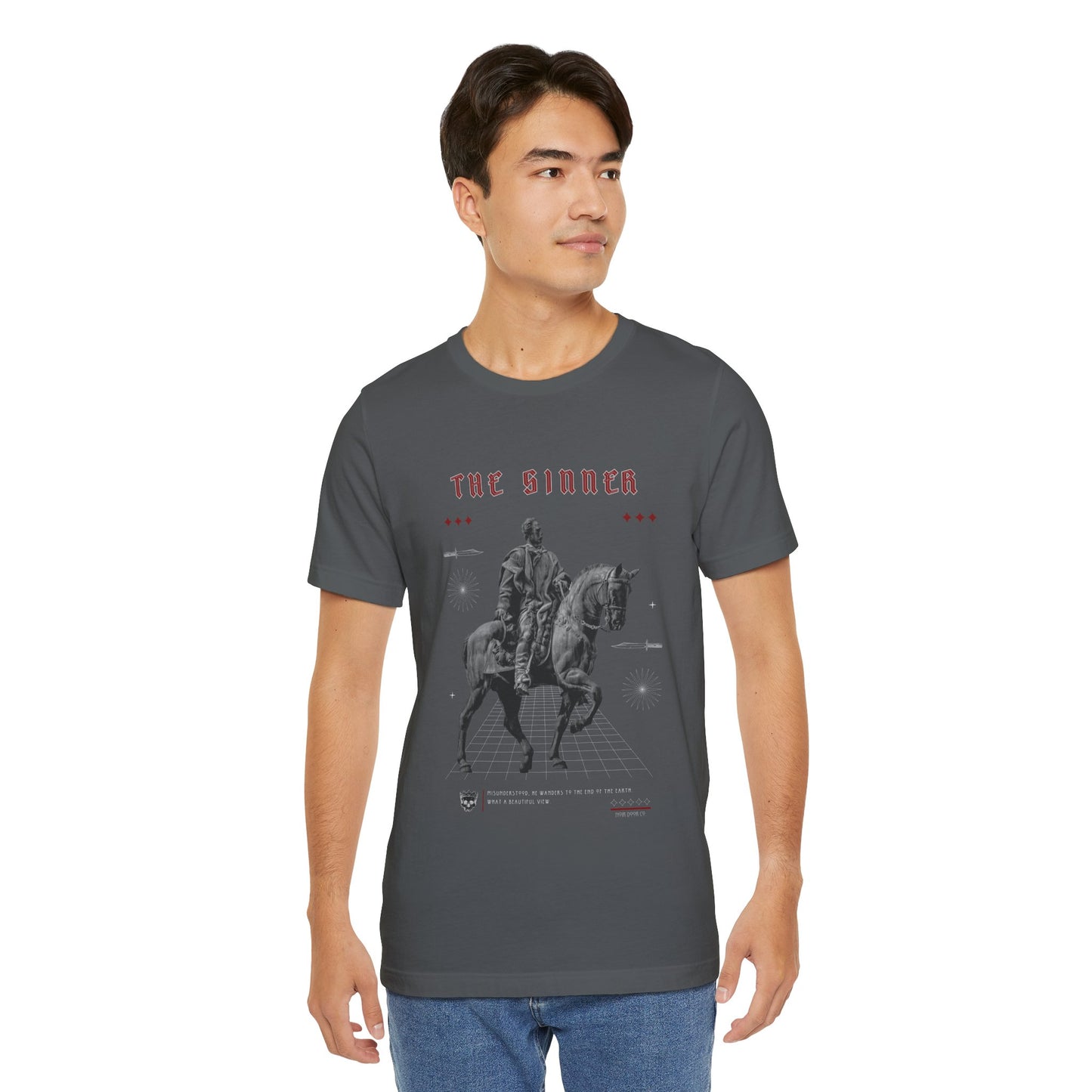 Sinner Tarot T-Shirt: Rebellious Knight, Dark Art Tee