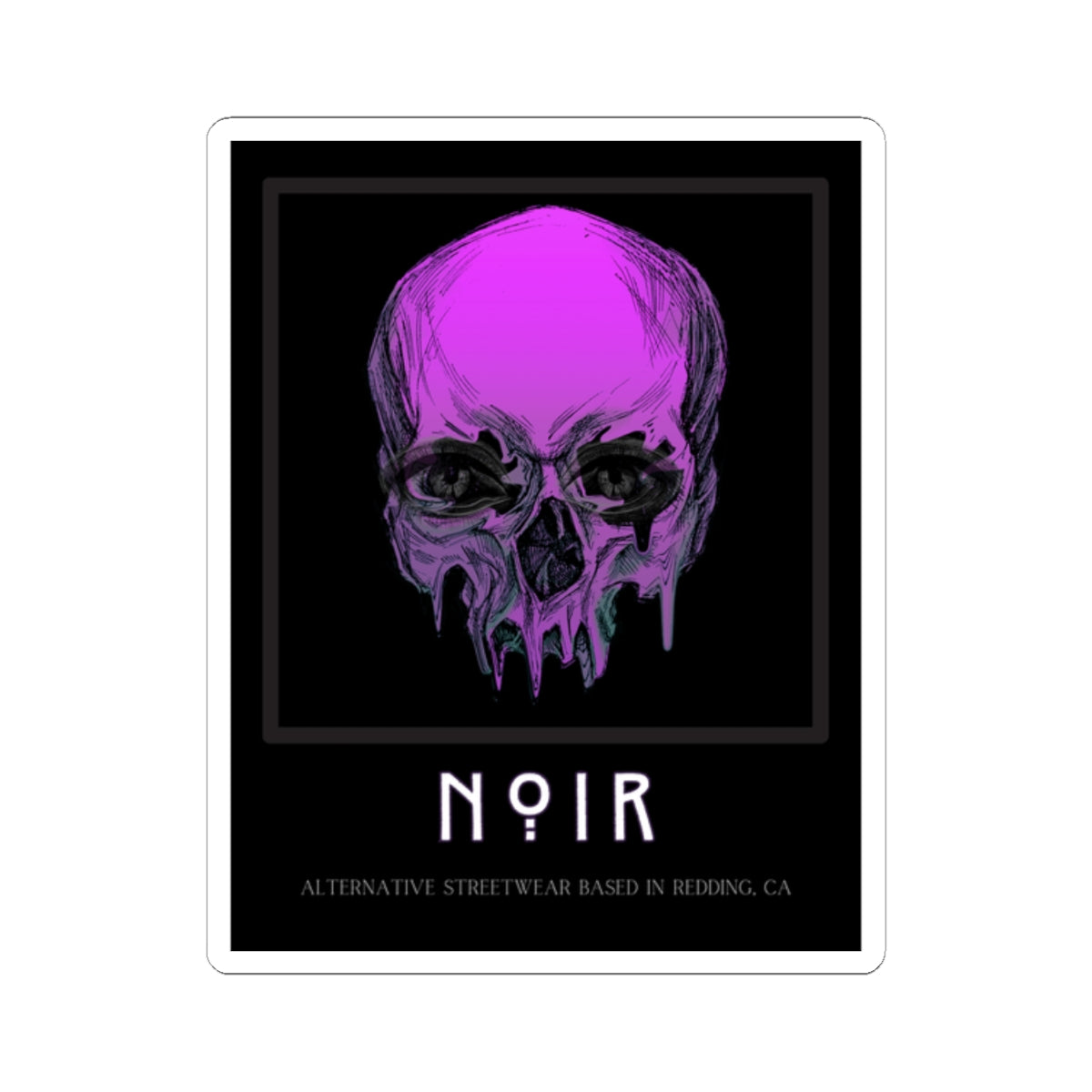 Delve Deeper Sticker, Purple Skull, Introspection Stickers for Notebooks, Aesthetic Apparel, Dripping Skull Print, Alternative Streetwear