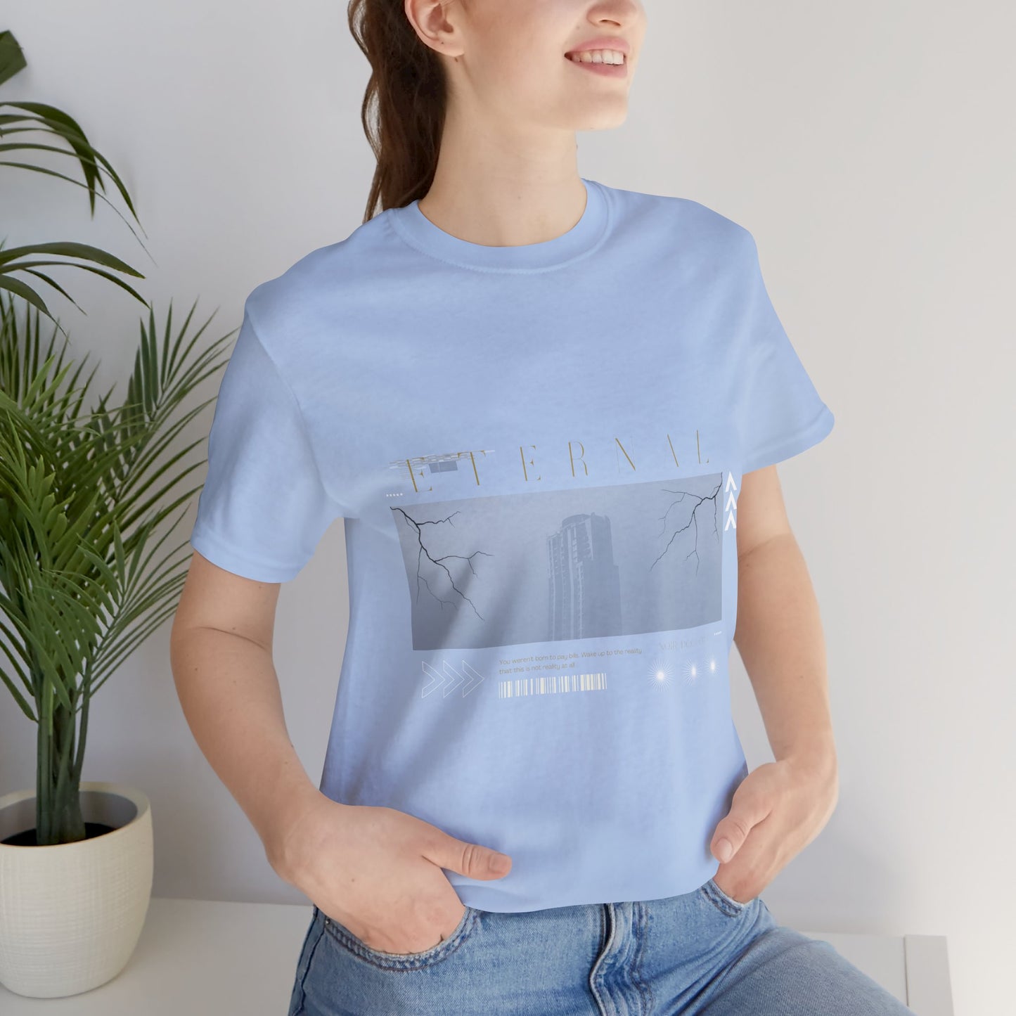 Eternal Skyscraper T-Shirt: Gothic Cityscape, Lightning Bolt Apparel
