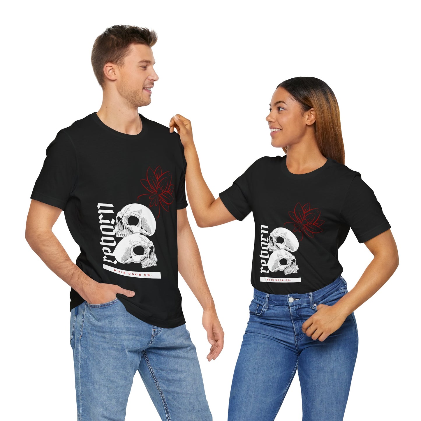 Reborn Skull Graphic Tee: Gothic Crown Design