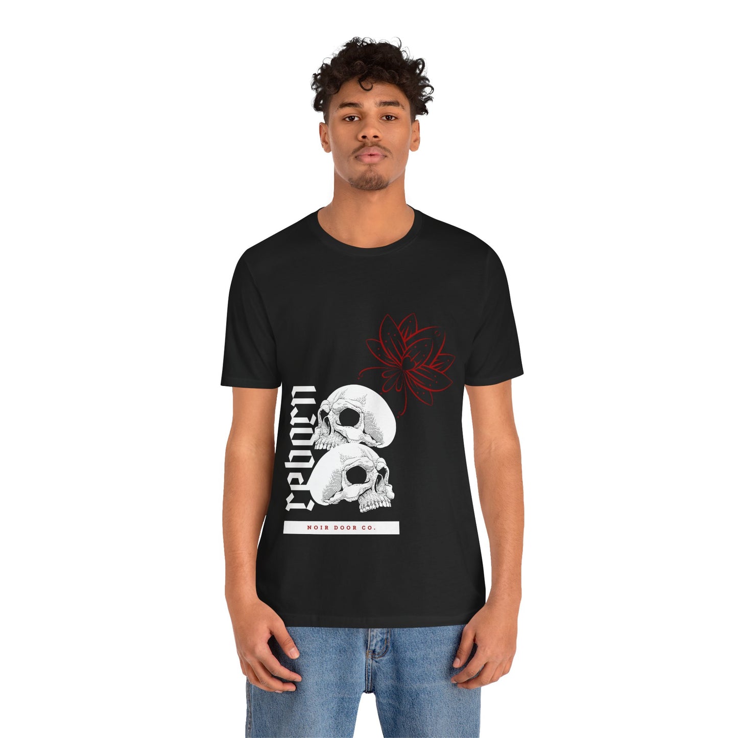 Reborn Skull Graphic Tee: Gothic Crown Design