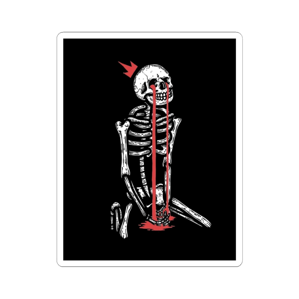 Weeping King Skeleton Sticker: Mental Health Awareness Decal