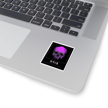 Delve Deeper Sticker, Purple Skull, Introspection Stickers for Notebooks, Aesthetic Apparel, Dripping Skull Print, Alternative Streetwear