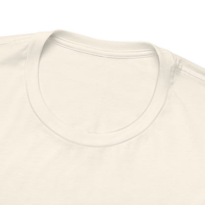 Close-up of a plain white t-shirt with a focus on the neckline.